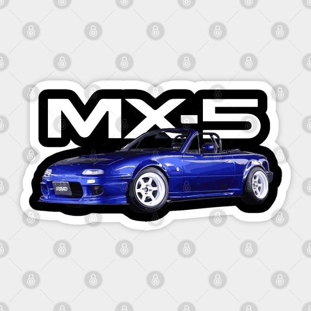 nA LAGUNA BLUE roaster miata mx-5 jdm te37 drift cars Sticker by cowtown_cowboy